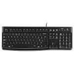 Logitech K120 multimeedia, juhtmega, EN/RU, 1.5 m, USB-port, must, vene, numbriklaviatuur, 550 g