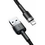 Baseus Cafule kaabel USB kaabel Vastupidav nailon USB/v&auml;lk kaabel QC3.0 2.4A 0.5M must/hall (CALKLF-AG1) Universaalne
