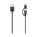 USB kaabel Hama USB-A - microUSB + USB-C 0,75 m sinine (002006160000)