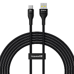 Baseus Flash 2 USB A kuni USB C kiire laadimise kaabel 2 m 100 W Must