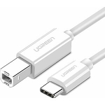 Ugreen USB kaabel USB-B sirge pistikuga &mdash; 1,5 m valge (UGR1145WHT)