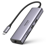 Ugreen 7in1 multi-functional HUB USB Type C - 2x USB 3.2 Gen 1 | HDMI 4K 60Hz | SD and TF card reader | USB Type C PD 100W | RJ45 1000Mbps (1Gbps) gray (60515 CM512)