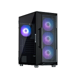 Korpus Zalman I3 NEO, ARGB ventilaator x4 Must