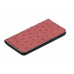 Tellur Book case Ostrich Genuine Leather for iPhone 7 red