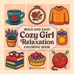Bold & Easy Cozy Girl Relaxation Coloring Book: Satisfying & Comfy Stress Relief Coloring-Perfect Cozy Girl Gift!