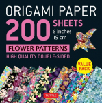 Origami Paper 200 Sheets Flower Patterns 6 (15 CM): Double Sided Origami Sheets Printed with 12 Different Designs (Instructions for 6 Projects Included)