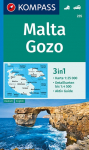 KOMPASS Wanderkarte 235 Malta, Gozo 1:25.000: 3in1 Wanderkarte mit Aktiv Guide und Detailkarten. Autokarte.