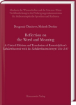 Reflection on the Word and Meaning: A Critical Edition and Translation of Ratnasrij&ntilde;anas Sabdarthacinta with his Sabdarthacintavivriti 1.16-2.47