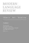 Modern Language Review (121.1) January 2026