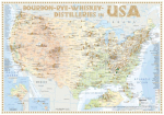 Bourbon-Rye-Whiskey Distilleries in USA - Tasting Map 34x24cm: The Whiskylandscape in Overview - Ma&szlig;stab 1 : 5.000.000