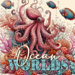 Ocean Worlds Coloring Book for Adults: Ocean Coloring Book Adults Grayscale | Sea Life Coloring Book Adults | zentangle Ocean Coloring
