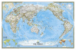 National Geographic World, Pacific Centered Wall Map - Classic (46 X 30.5 In)