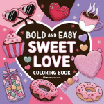 Bold & Easy Sweet Love Coloring Book: Relaxing & Comfy Large Print Stress Relief Coloring-Perfect Gift for Valentines Day!