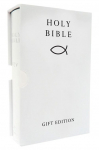 HOLY BIBLE: King James Version (KJV) White Pocket Gift Edition