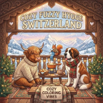 Cozy Fuzzy Hygge Switzerland: Easy Bold Line Design Animal Art Coloring Book | Winter Retreat, Mountain Cabins, Snowy Village & Swiss Cultural Travel Scenes | Fun Therapy Stress & Anxiety Relief, Mindfulness & Creative Gift for Adults, Women & Seniors