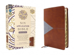 NIV Application Bible, Personal Size, Leathersoft, Brown/Blue, Red Letter, Indexed, Comfort Print: Bringing the Ancient Message of the Bible Into Your World