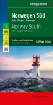 Norwegen S&uuml;d, Stra&szlig;en- und Freizeitkarte 1:250.000, freytag & berndt: Oslo - Bergen - Stavanger, mit Autof&auml;hren
