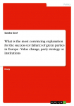 What is the most convincing explanation for the success (or failure) of green parties in Europe - Value change, party strategy or institutions