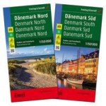 D&auml;nemark Nord und S&uuml;d, Stra&szlig;enkarten-Set 1:150.000, freytag & berndt: Autokarten