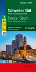 Schweden S&uuml;d, Stra&szlig;en- und Freizeitkarte 1:250.000, freytag & berndt: Malm&ouml; - Helsingborg - Kalmar, Camping- und Stellpl&auml;tze, Blatt 1