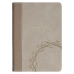 Classic Journal Amazing Grace Isa. 53:5 Bible Verse, Inspirational Scripture Notebook, Ribbon Marker, Taupe Vegan Leather Flexcover, 336 Ruled Pages, (8.6" X 6.1" X .9")