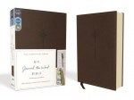 NIV, Journal the Word Bible, Imitation Leather, Brown, Red Letter Edition, Comfort Print: Reflect, Take Notes, or Create Art Next to Your Favorite Verses