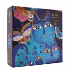 Paperblanks Blue Cats & Butterflies Fantastic Felines Jigsaw Puzzles 500 Pieces