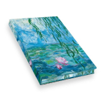 Artists Sketchbook Monet Water Lilies: Notizbuch Echtleinen Monet Seerosen - mit hochwertigem, unliniertem Zeichenpapier, Leinenbindung und Motiv-Farbschnitt