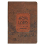 Christian Art Gifts Classic Journal Those Who Hope in the Lord Is. 40:31 Bible Verse, Inspirational Scripture Notebook, Ribbon Marker, Brown Vegan Leather Flexcover, 336 Ruled Pages, (8.6" X 6.1" X .9")