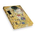 Artists Sketchbook Klimt The Kiss: Notizbuch Echtleinen Klimt Der Kuss - mit hochwertigem, unliniertem Zeichenpapier, Leinenbindung und Motiv-Farbschnitt