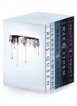 Red Queen 10th Anniversary Deluxe 5-book Box Set with stenciled edges: Red Queen, Glass Sword, Kings Cage, War Storm, Broken Throne