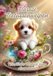 Florale Teetassenwelpen: Niedliche Motive zum Ausmalen