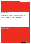Anatomy of a State Collapse. Somalia, the Cold War and the era of Siyad Barr&eacute;