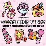 Cosmetics vibes: Coloring Book for Adults and Kids Big, Bold, and Simple Designs for Relaxation - Fun Makeup, Skincare, and Beauty Items (Comfy & Cute Edition)
