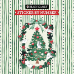 Brain Games - Sticker by Number Compact Edition: O Christmas Tree 7x7 Inches Classic Watercolor Art Christmas Stocking Stuffer, Travel Size Activity Book for Adults & Kids 7+
