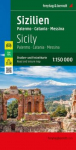 Sizilien, Stra&szlig;en- und Freizeitkarte 1:150.000, freytag & berndt: Palermo - Catania - Messina, mit Infoguide, Top Tips