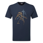 T-s&auml;rk - Montane Abstract Mountain T-Shirt, tumesinine, XS