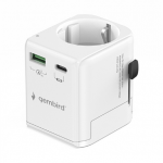 Gembird Grounded universal travel power adapter, 20 W  TPA-EU1A1C20-01-W