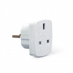 Gembird  AC power adapter, UK socket to EU Schuko plug, 7.5 A  Travel adapter