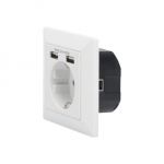 Digitus Safety socket for flush mounting with 2 USB ports  DA-70613