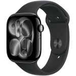 Apple Watch Series 11 GPS 46mm Jet Black Aluminum Case with Black Sport Band - M/L