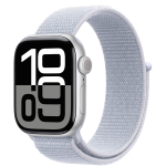 Apple Watch Series 10 GPS + Cellular 42mm Silver Aluminum Case with Blue Cloud Sport Loop