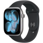 Apple Watch Series 11 GPS 46mm Space Gray Aluminum Case with Black Sport Band - M/L