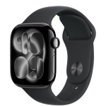 Apple Watch Series 11 GPS + Cellular 42mm Jet Black Aluminum Case with Black Sport Band - M/L