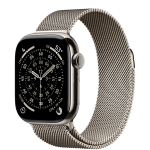Apple Watch Series 11 GPS + Cellular 42mm Natural Titanium Case with Natural Milanese Loop