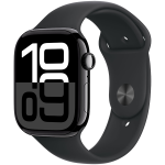 Apple Watch Series 11 GPS + Cellular 42mm Jet Black Aluminum Case with Black Sport Band - S/M