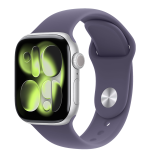 Apple Watch Series 11 GPS 42mm Silver Aluminum Case with Purple Fog Sport Band - S/M