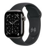Apple Watch Series 11 GPS + Cellular 46mm Slate Titanium Case with Black Sport Band - M/L