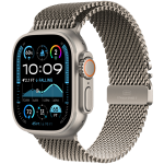 Apple Watch Ultra 2 GPS + Cellular 49mm Natural Titanium Case with Gold Milanese Loop - Large