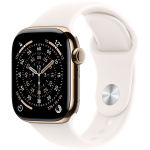 Apple Watch Series 11 GPS + Cellular 46mm Gold Titanium Case with Light Blush Sport Band - S/M